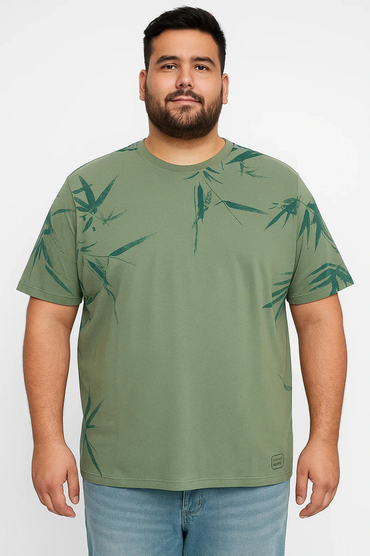 Camiseta Tradicional Estampada Folhagem
