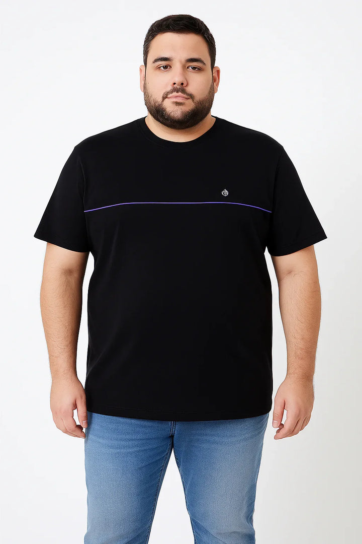 Camiseta Preta Faixa Roxa Masculina