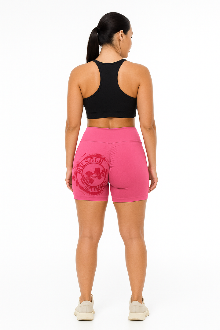 Shorts Fitness Rosa Levanta Bumbum Cintura Alta