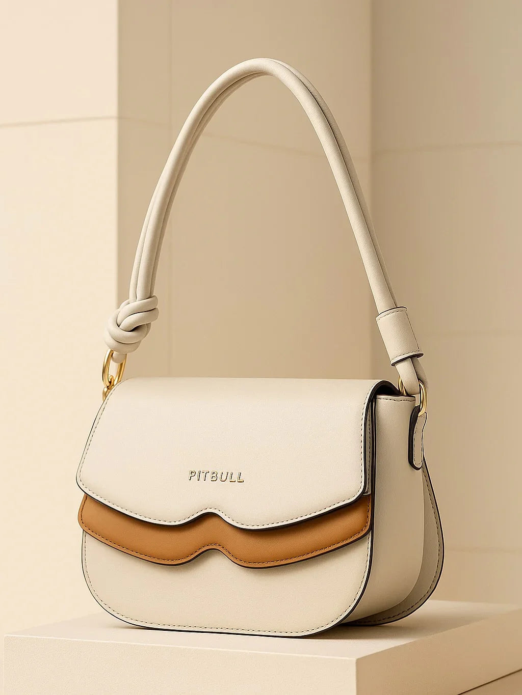 Bolsa Feminina Caramelo Detalhe e Alça Nó