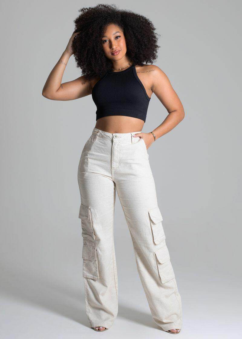 Calça Linho Wide Leg Leon - Leon Elegance