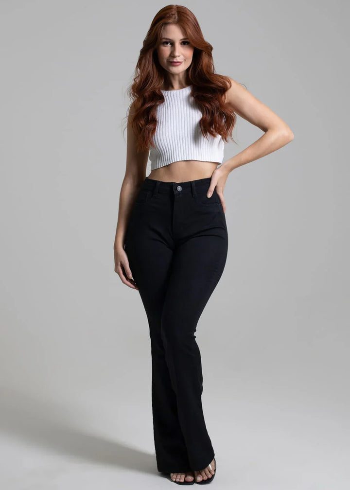 Calça de Sarja Flare Luxe Leon