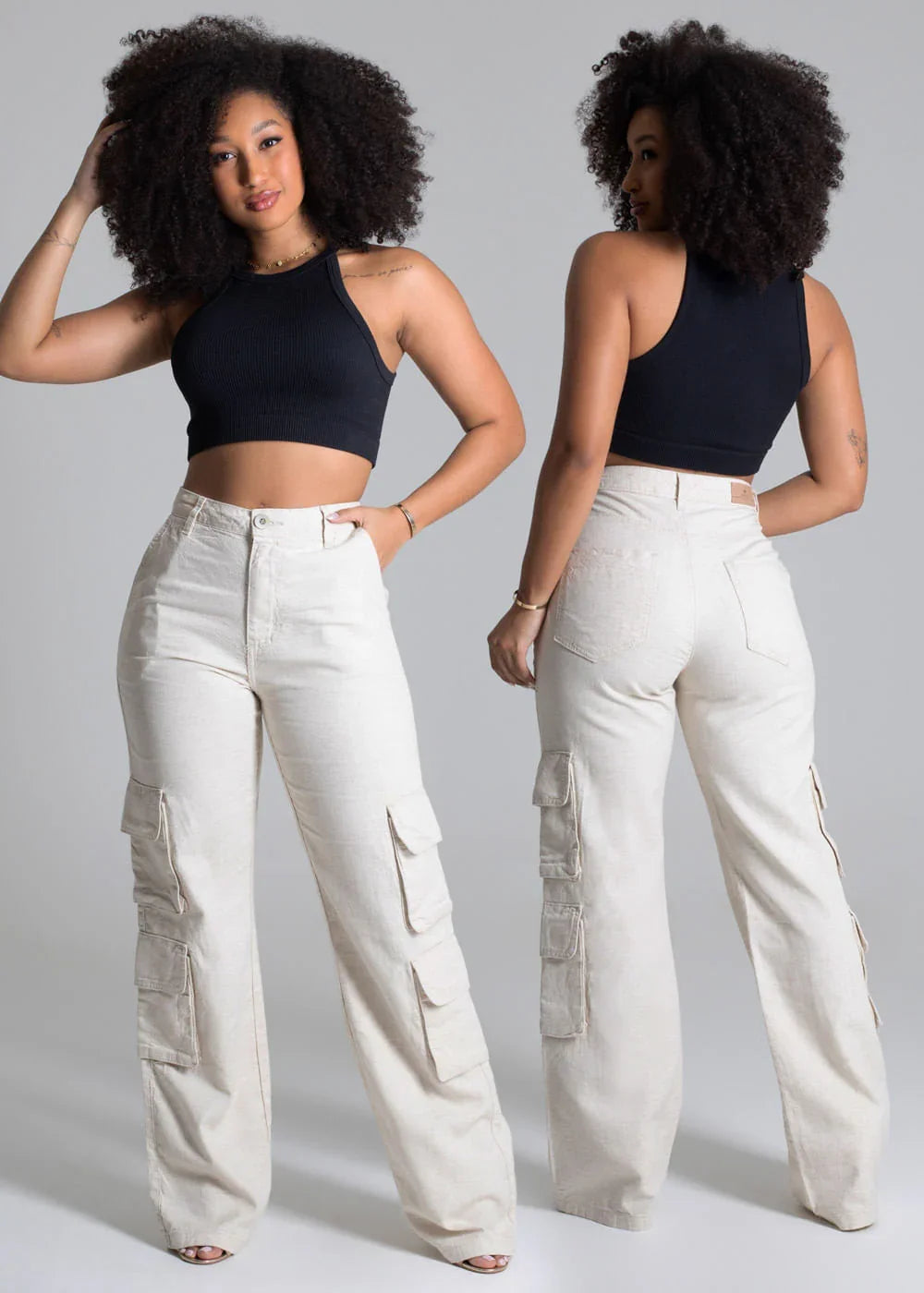 Calça Linho Wide Leg Leon