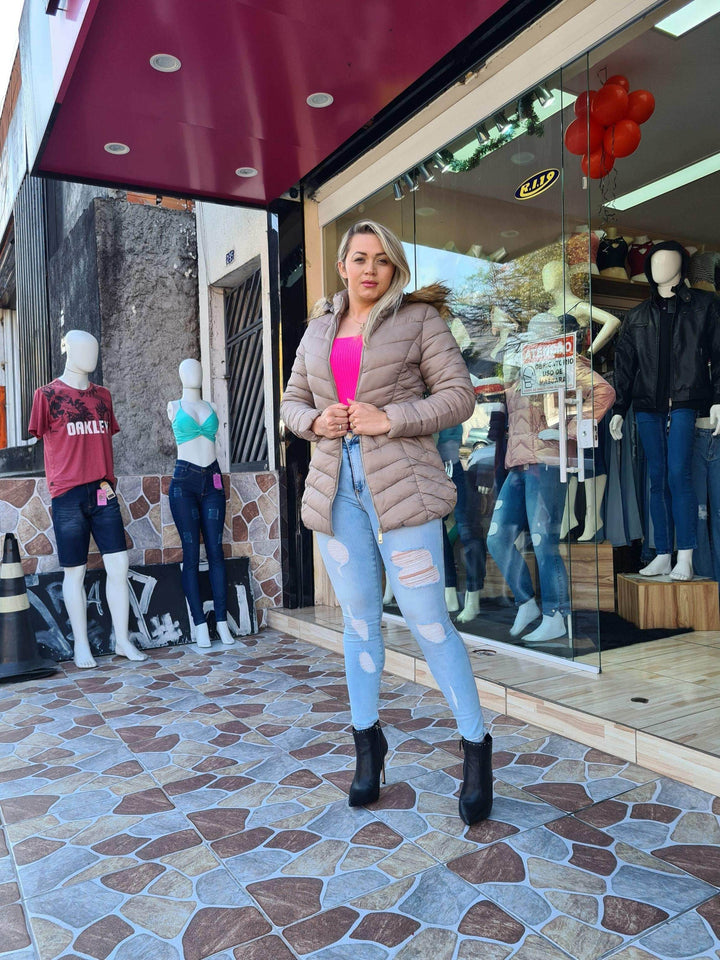 Parka Dupla Face Com Detalhe Lateral E Capuz Leon - Leon Elegance