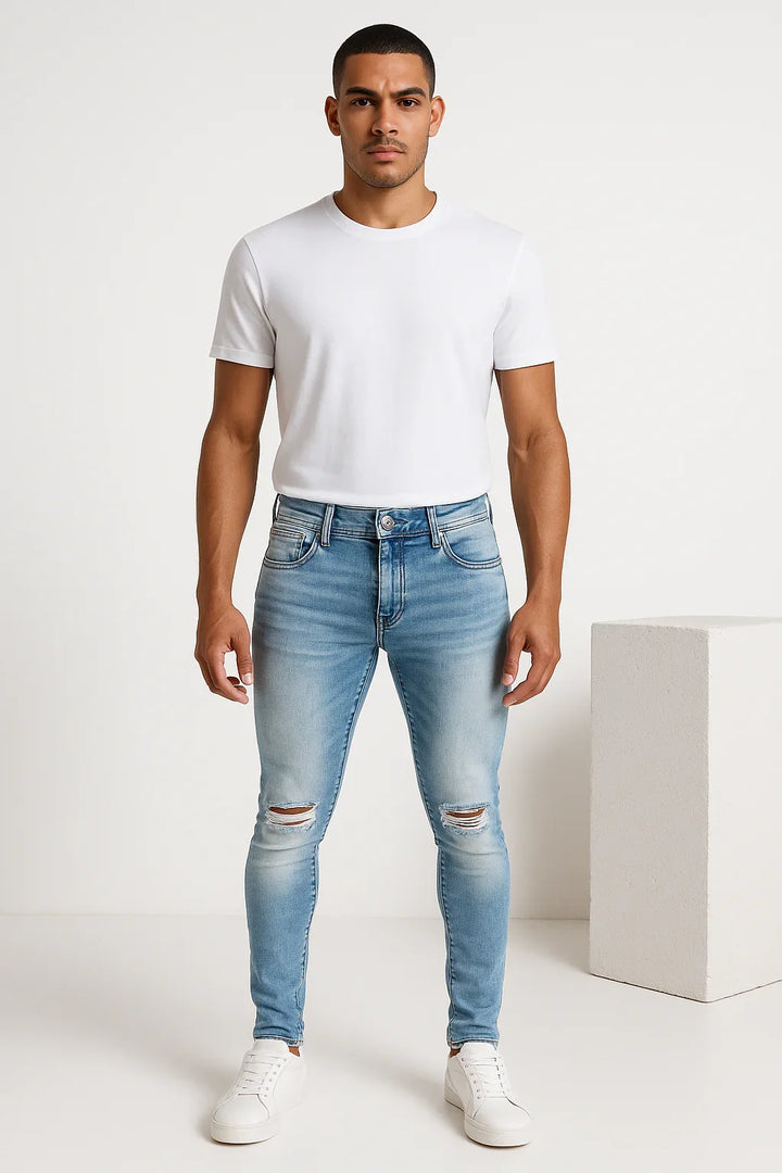 Calça Jeans Supe Skinny Destroye Leon