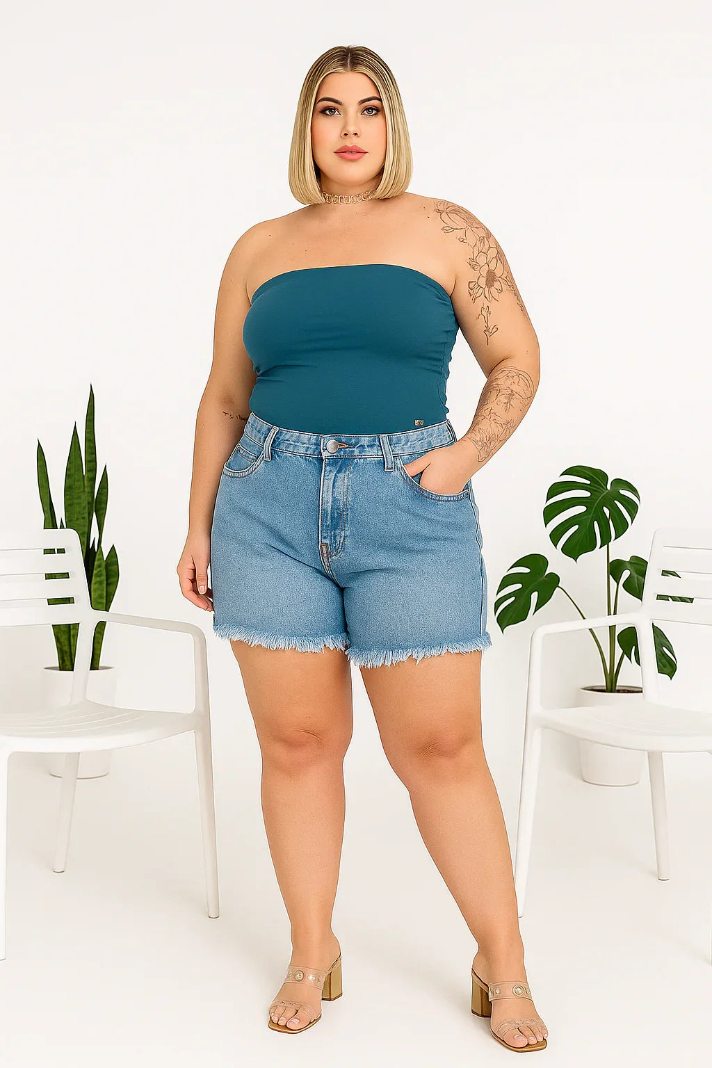 Shorts  Desfiado Jeans Trend Leon