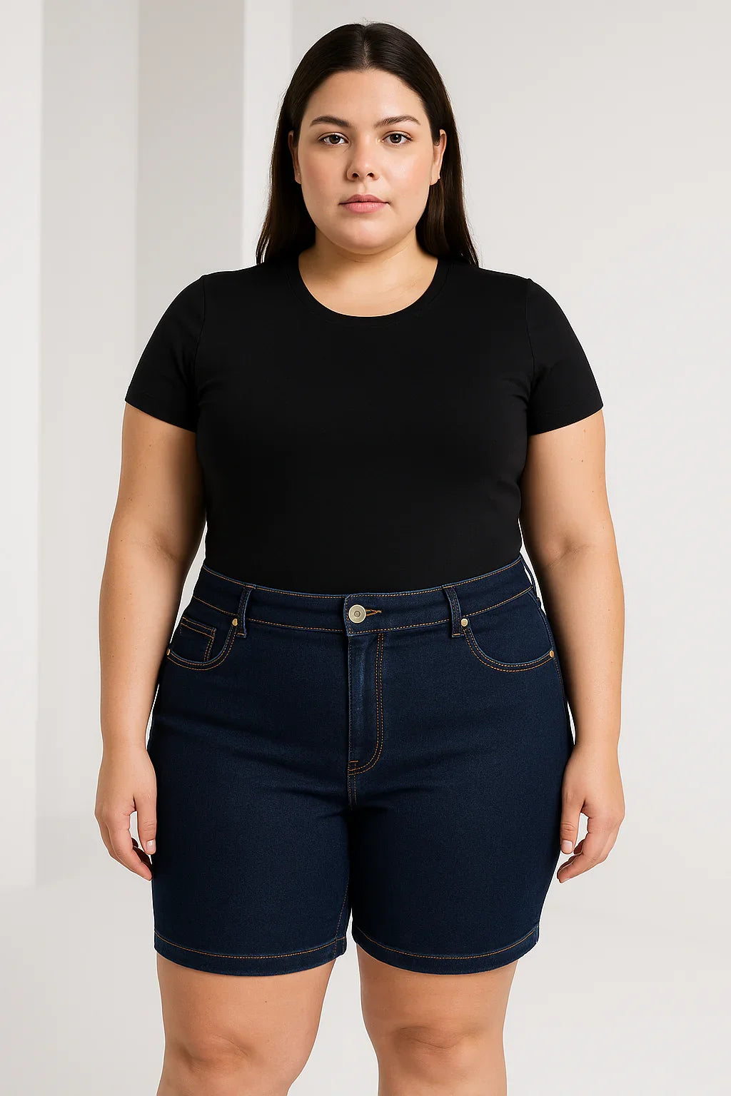 Bermuda F Plus Jeans Basic Leon