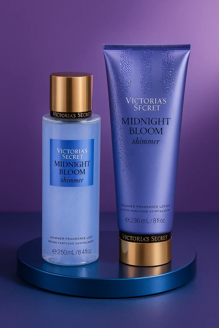 Kit Victoria’s Secret Midnight Bloom Shimmer Body Splash e Loção