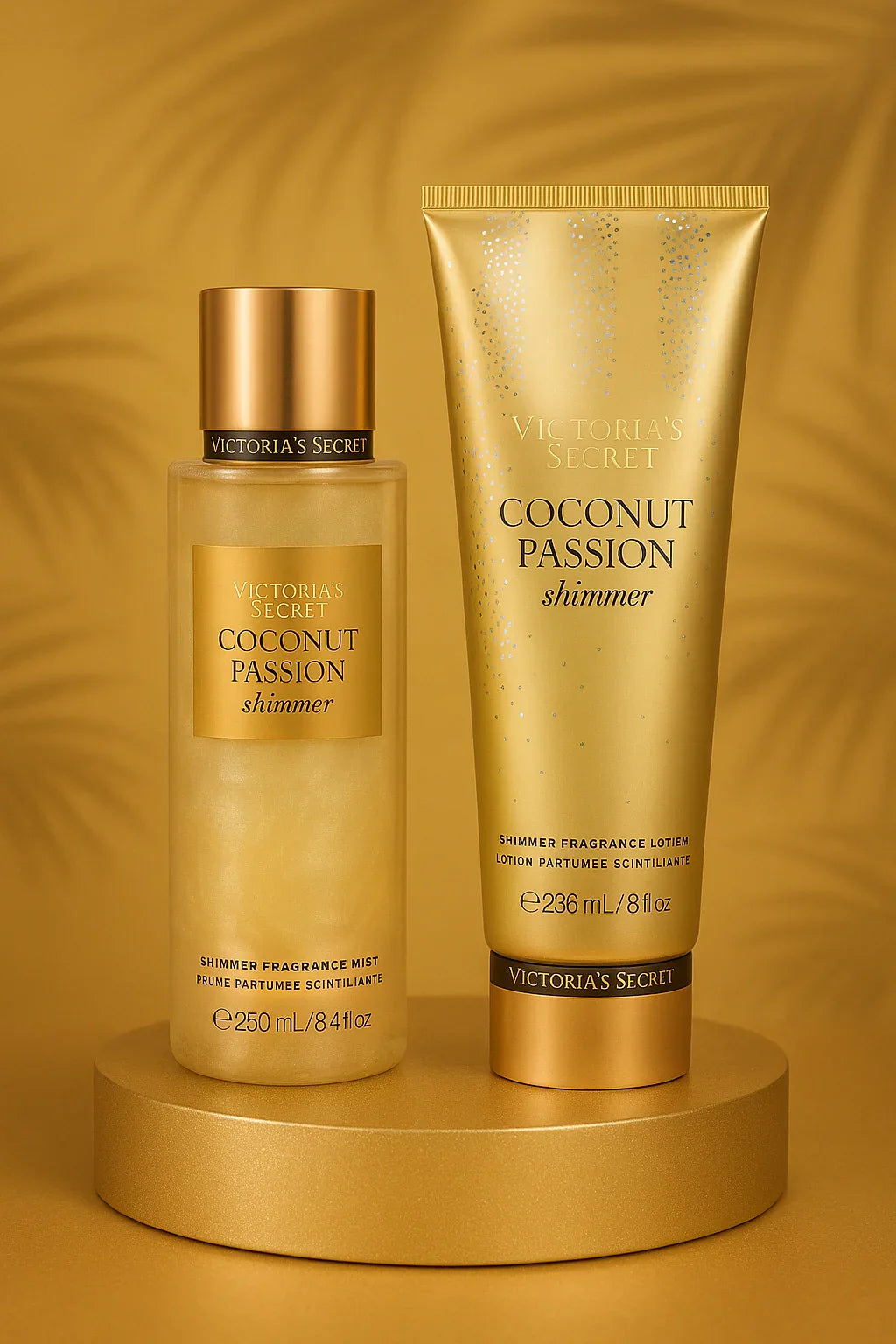 Kit Victoria’s Secret Coconut Passion Shimmer Body Splash e Loção Feminino