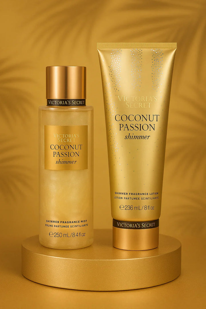 Kit Victoria’s Secret Coconut Passion Shimmer Body Splash e Loção Feminino