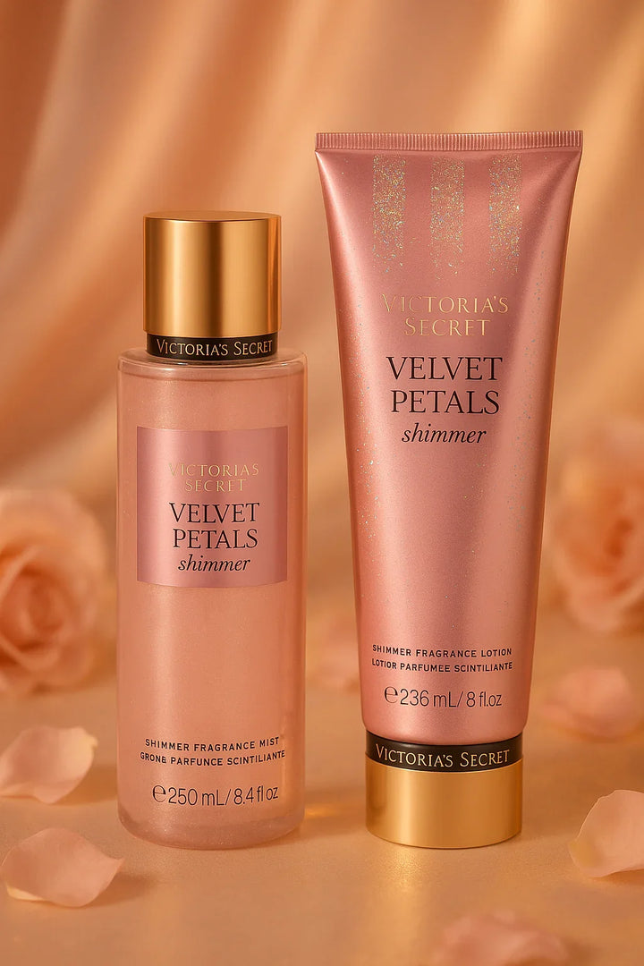 Kit Victoria’s Secret Velvet Petals Shimmer Body Splash e Loção