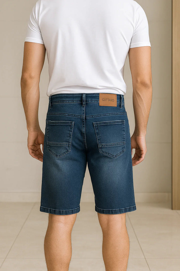 Bermuda Masculina Jeans Tradicional Azul Médio