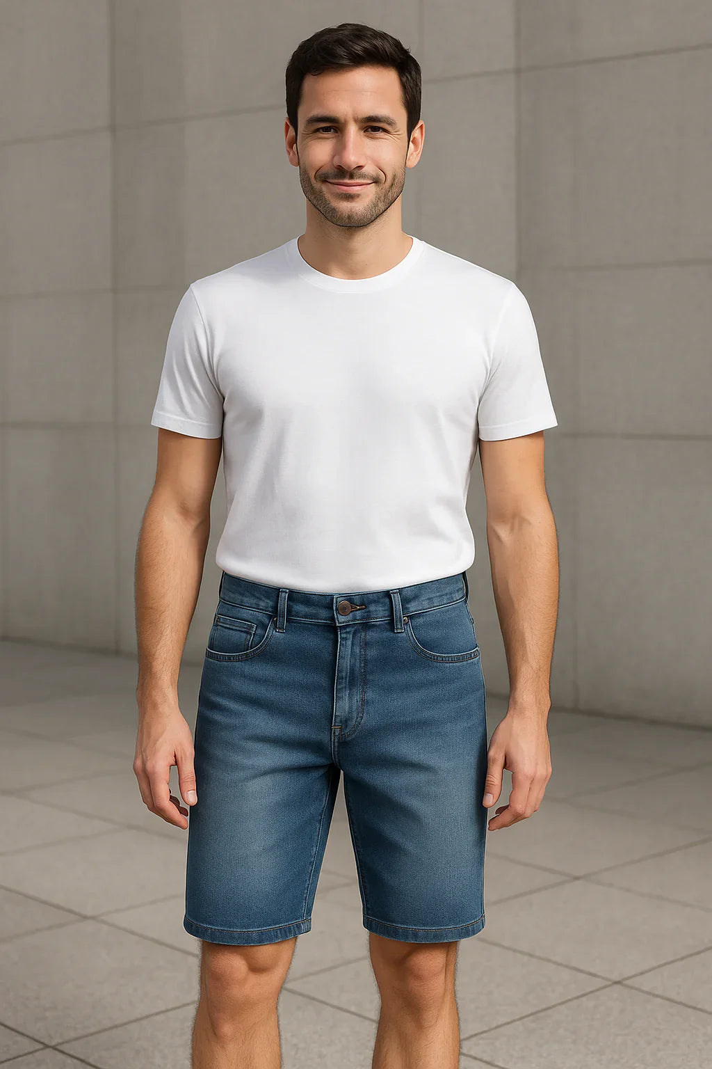 Bermuda Masculina Jeans Tradicional  Azul Claro