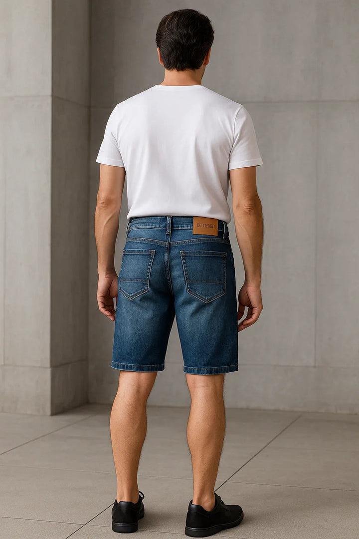 Bermuda Masculina Jeans Tradicional Azul Stone