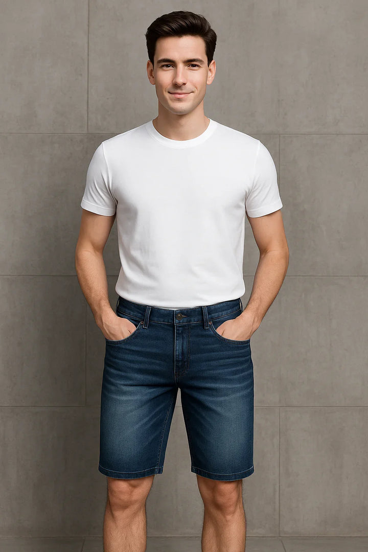 Bermuda Masculina Jeans Tradicional  Azul Escuro