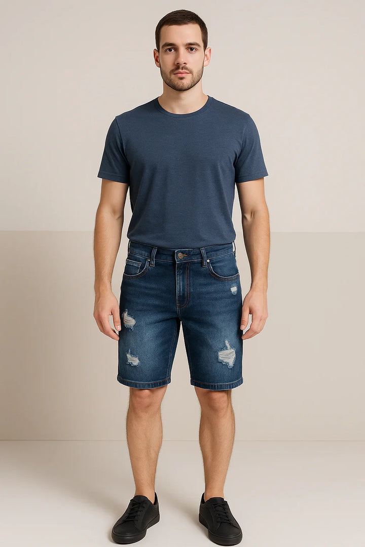 Bermuda Masculina Jeans Destroyed