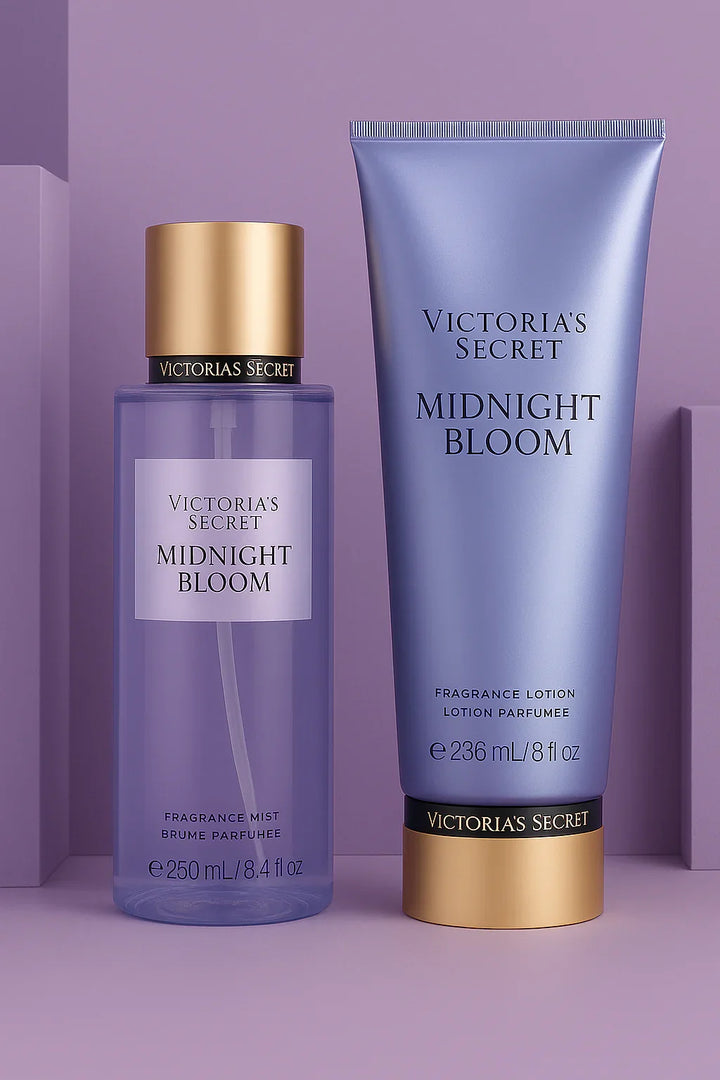 Kit Victoria’s Secret Midnight Bloom Body Splash 250 mL + Loção 236 mL