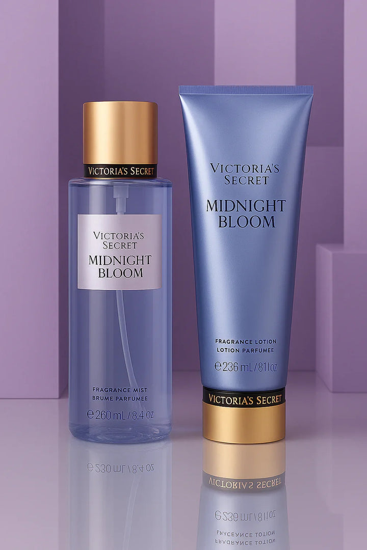 Kit Victoria’s Secret Midnight Bloom Body Splash 250 mL + Loção 236 mL
