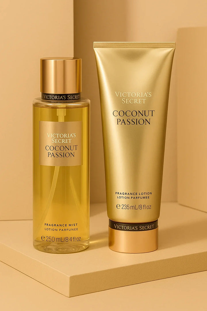 Kit Victoria’s Secret Coconut Passion Body Splash 250 mL + Loção 236 mL