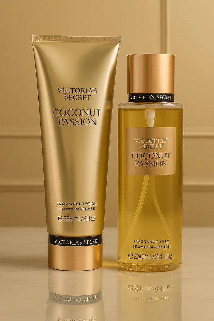 Kit Victoria’s Secret Coconut Passion Body Splash 250 mL + Loção 236 mL