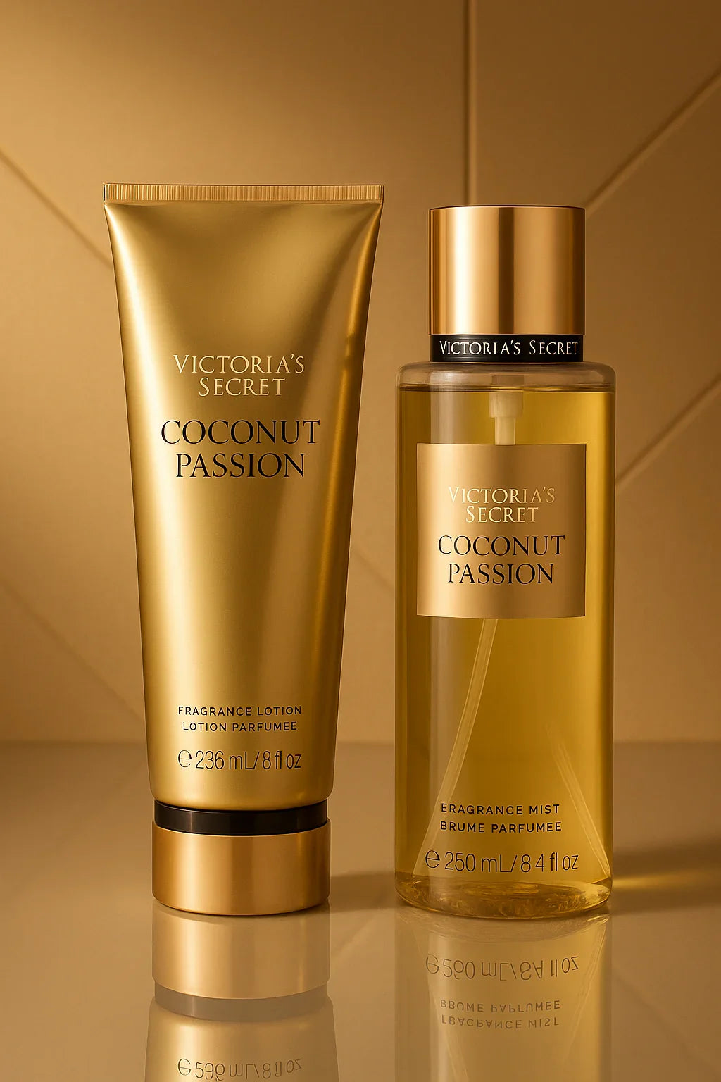 Kit Victoria’s Secret Coconut Passion Body Splash 250 mL + Loção 236 mL