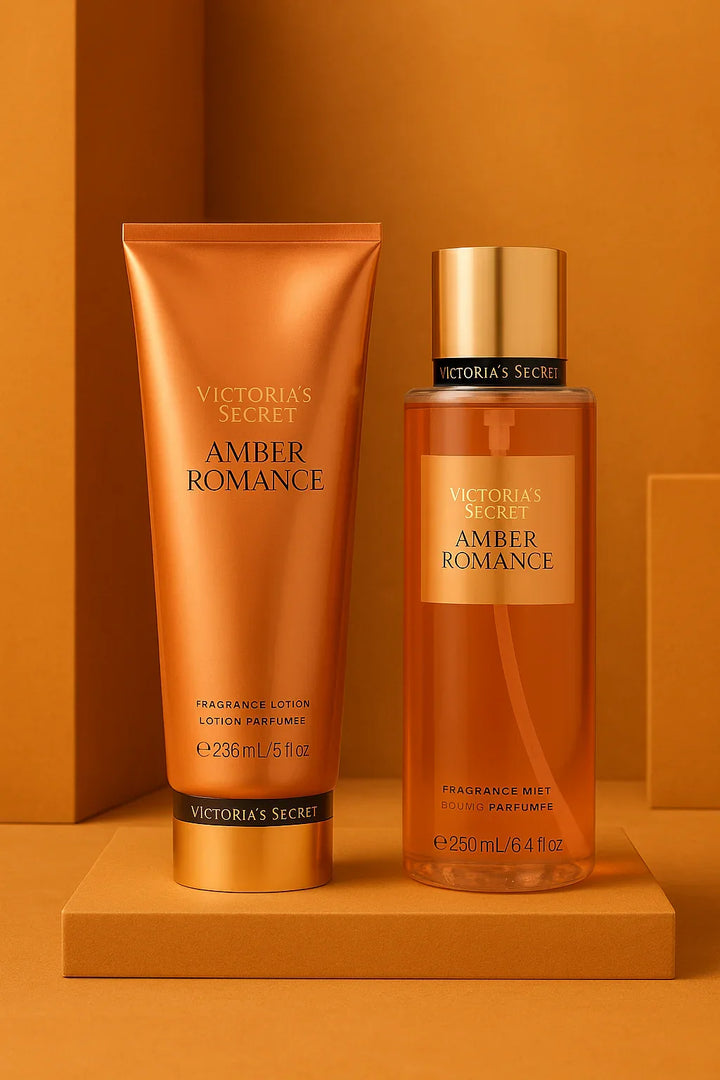 Kit Victoria’s Secret Amber Romance  Body Splash 250 mL + Loção 236 mL