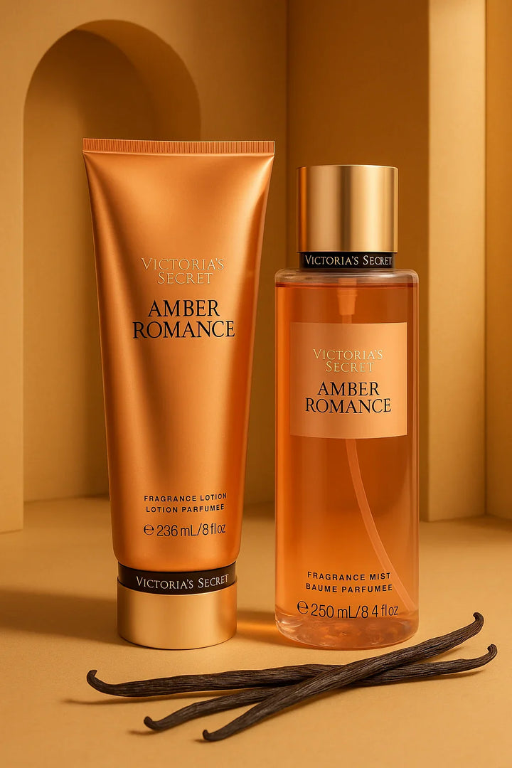 Kit Victoria’s Secret Amber Romance  Body Splash 250 mL + Loção 236 mL