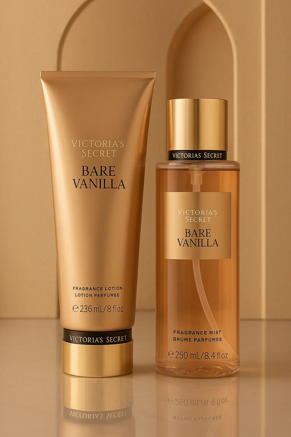 Kit Victoria’s Secret Bare Vanilla Body Splash 250 mL + Loção 236 mL