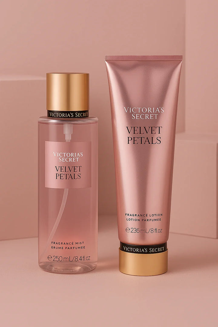 Kit Victoria’s Secret Velvet Petals Body Splash 250 mL + Loção 236 mL