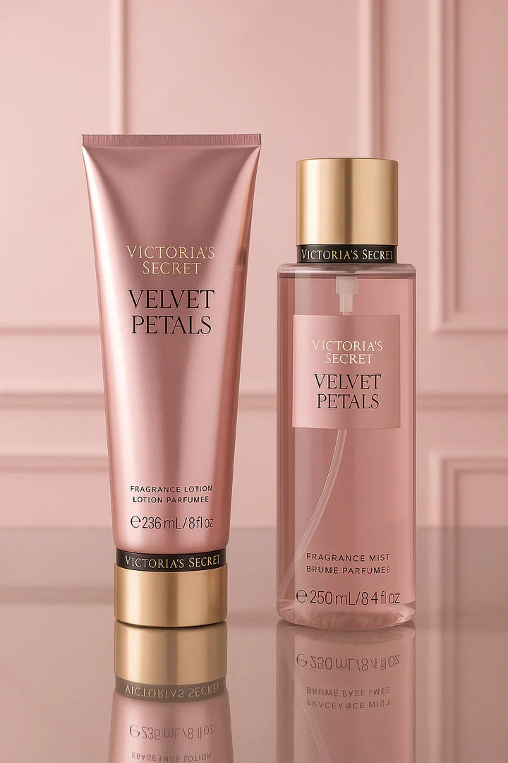 Kit Victoria’s Secret Velvet Petals Body Splash 250 mL + Loção 236 mL