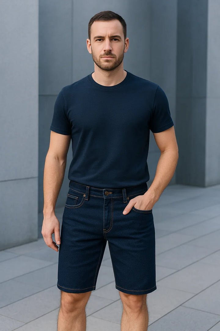 Bermuda Masculina Jeans Tradicional Azul Escuro