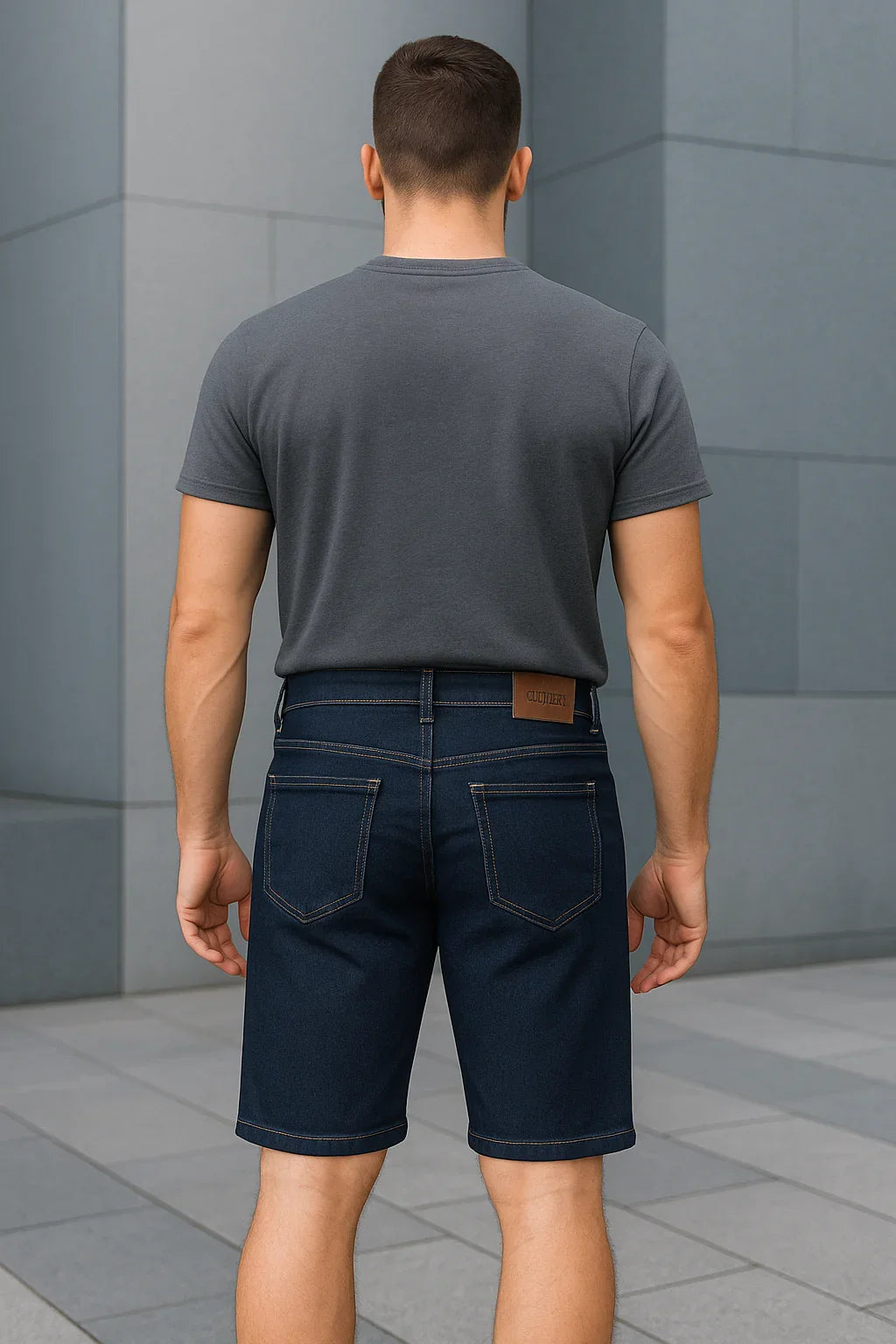 Bermuda Masculina Jeans Tradicional Azul Escuro