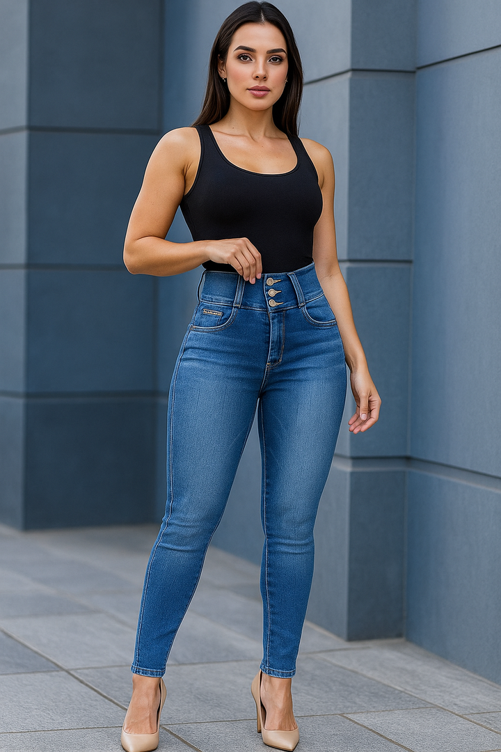 Calça Jeans Feminina Pitbull Skinny  Azul Escuro