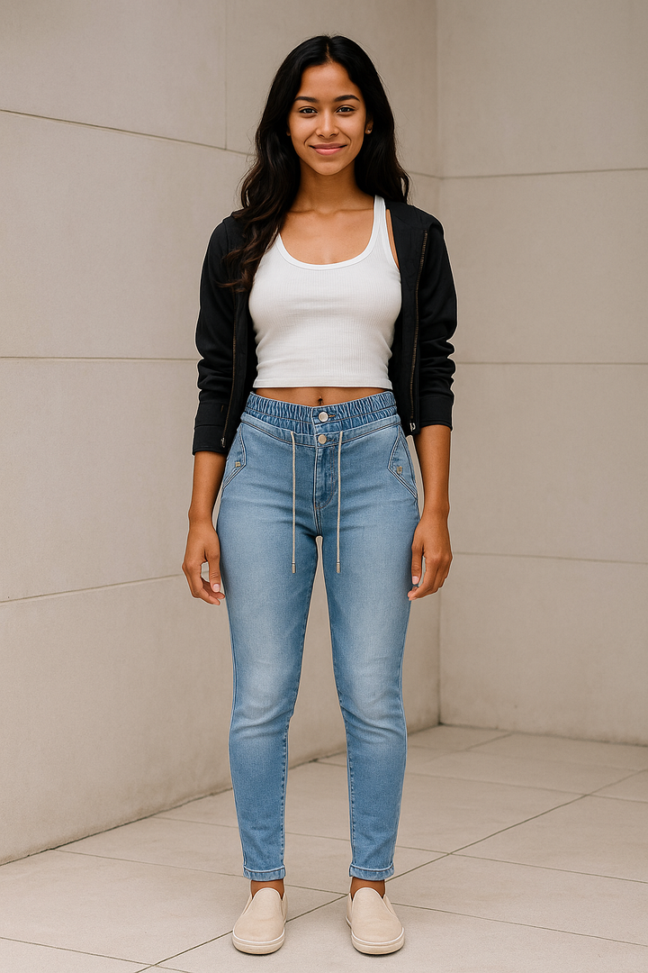 Calça Jeans Feminina Slim  Azul Claro