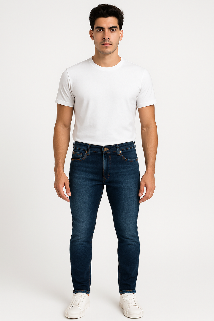 Calça Jeans Masculina Azul Estonada