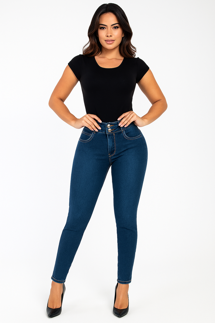 Calça Skinny Feminina Empório Pit Bull Azul Médio