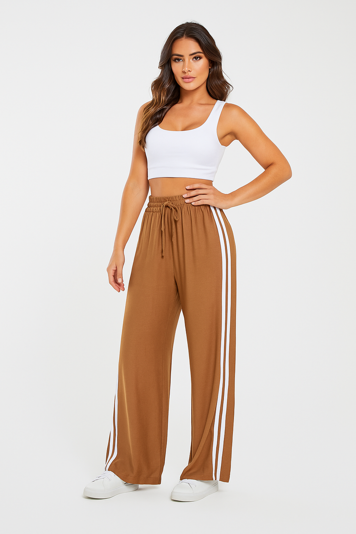Calça Conforto Feminina Listras Laterais Brancas