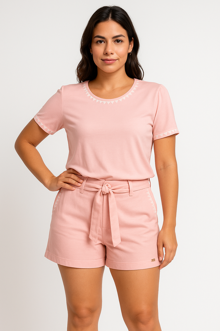 Conjunto Klepton Blusa e Shorts com Faixa