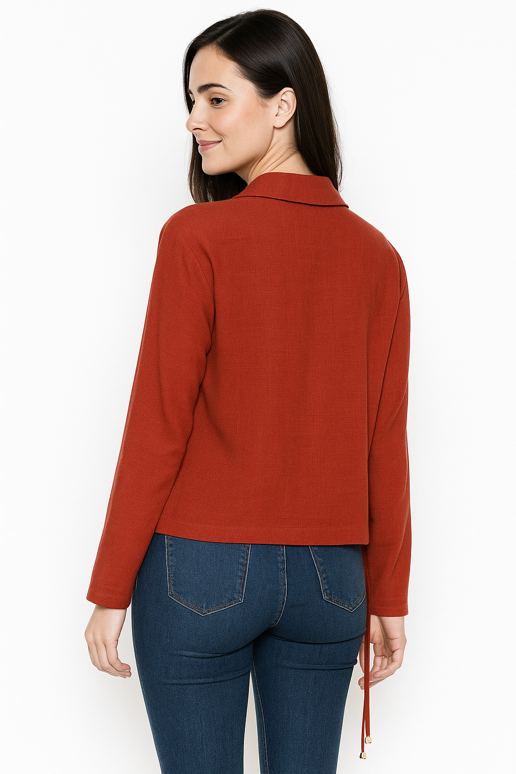 Blusa Feminina Preta Gola Alta Manga Curta