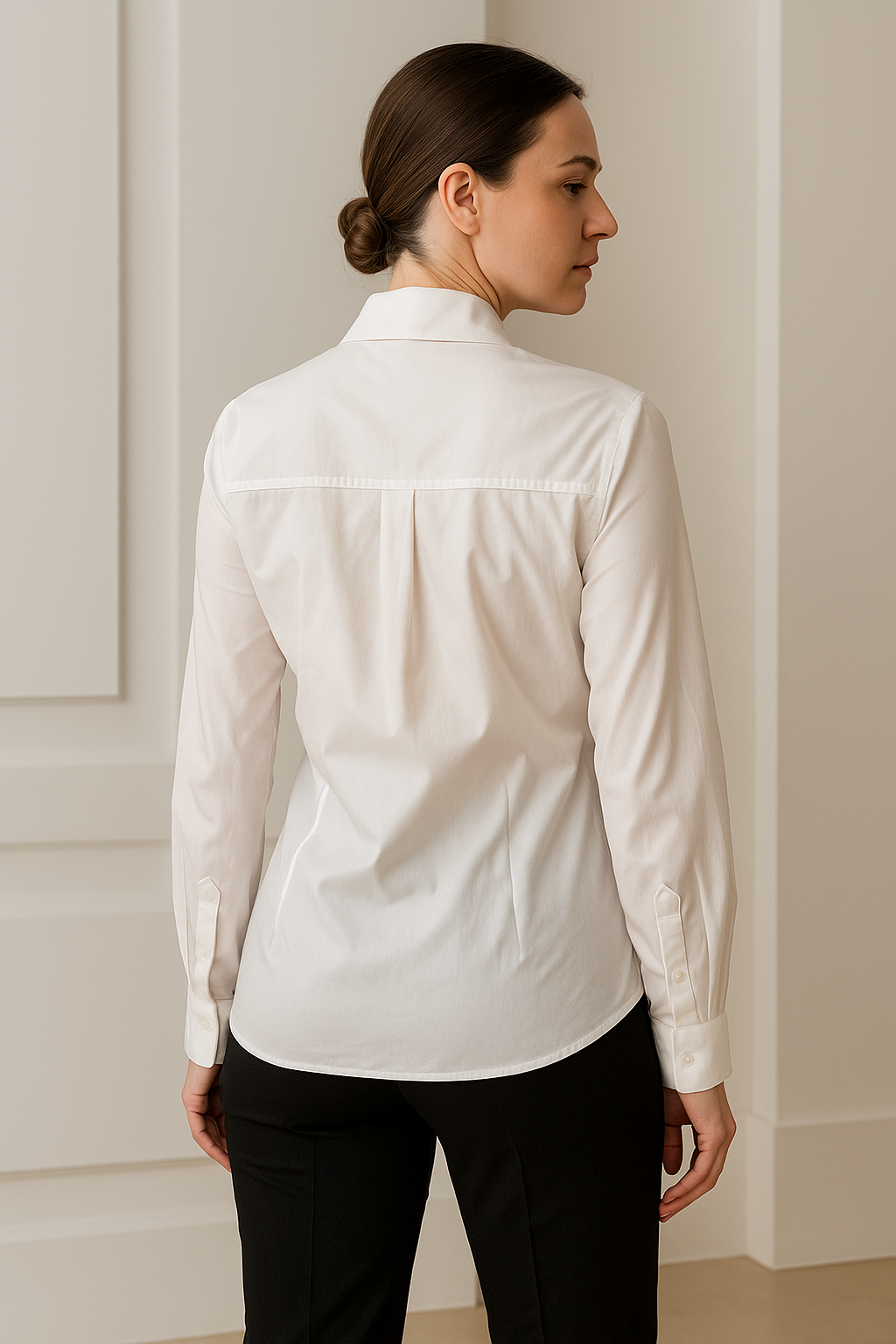Camisa Klepton Feminina Social Branca Manga Longa