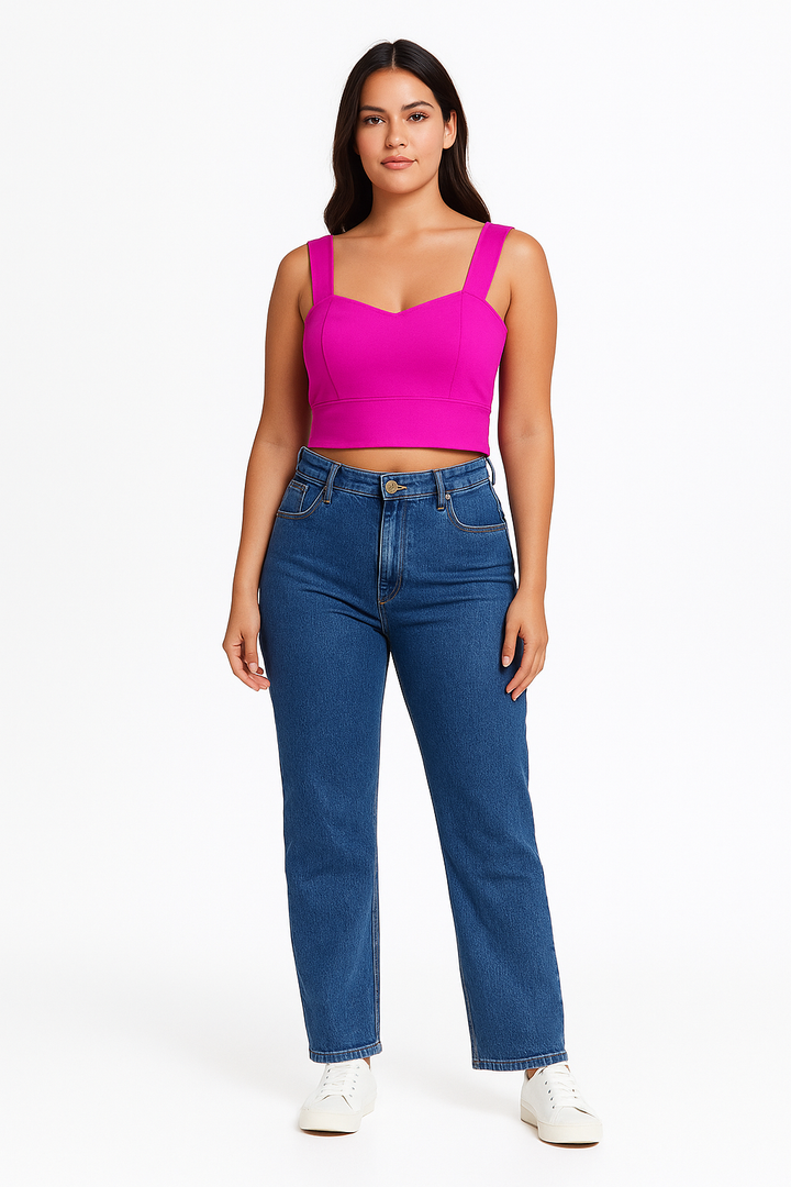 Cropped Klepton Feminino Pink Alças Largas