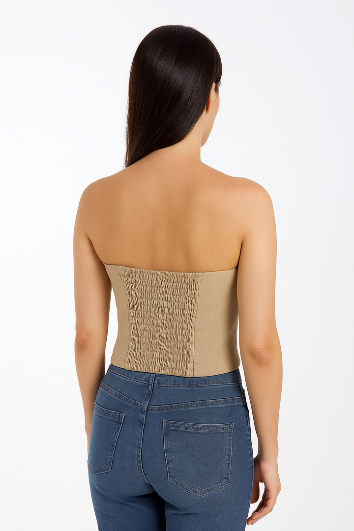 Cropped Klepton Feminino Bege Estruturado