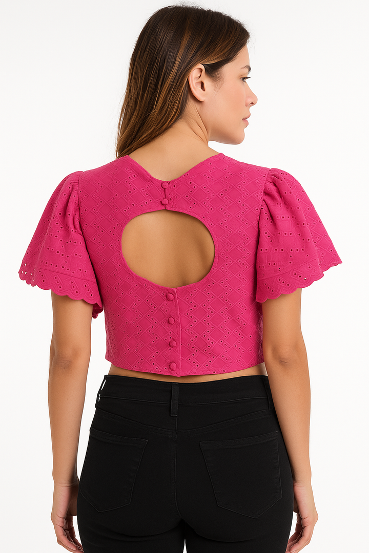 Cropped Klepton Feminino Pink Bordado Manga Dupla