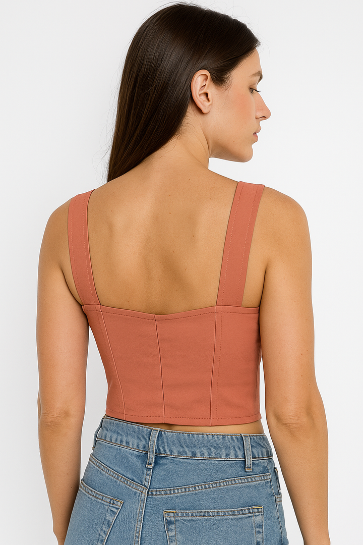 Cropped Klepton Feminino Rose Alças Largas