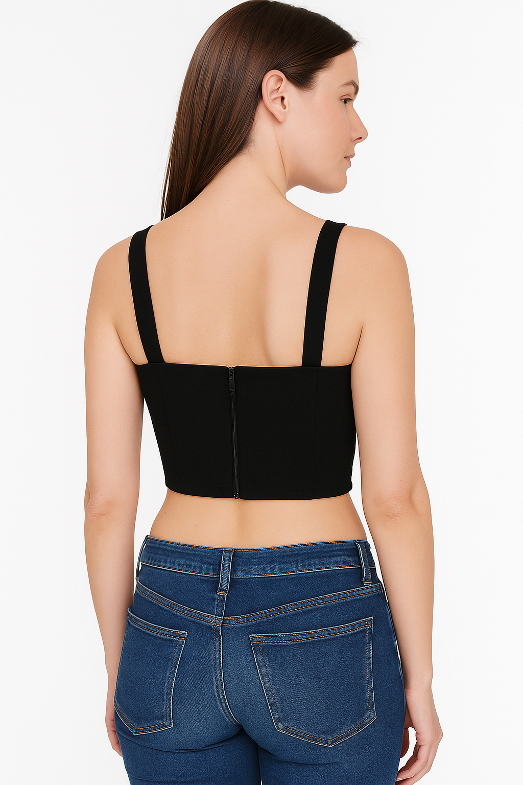 Cropped Klepton Feminino Preto Alças Corrente