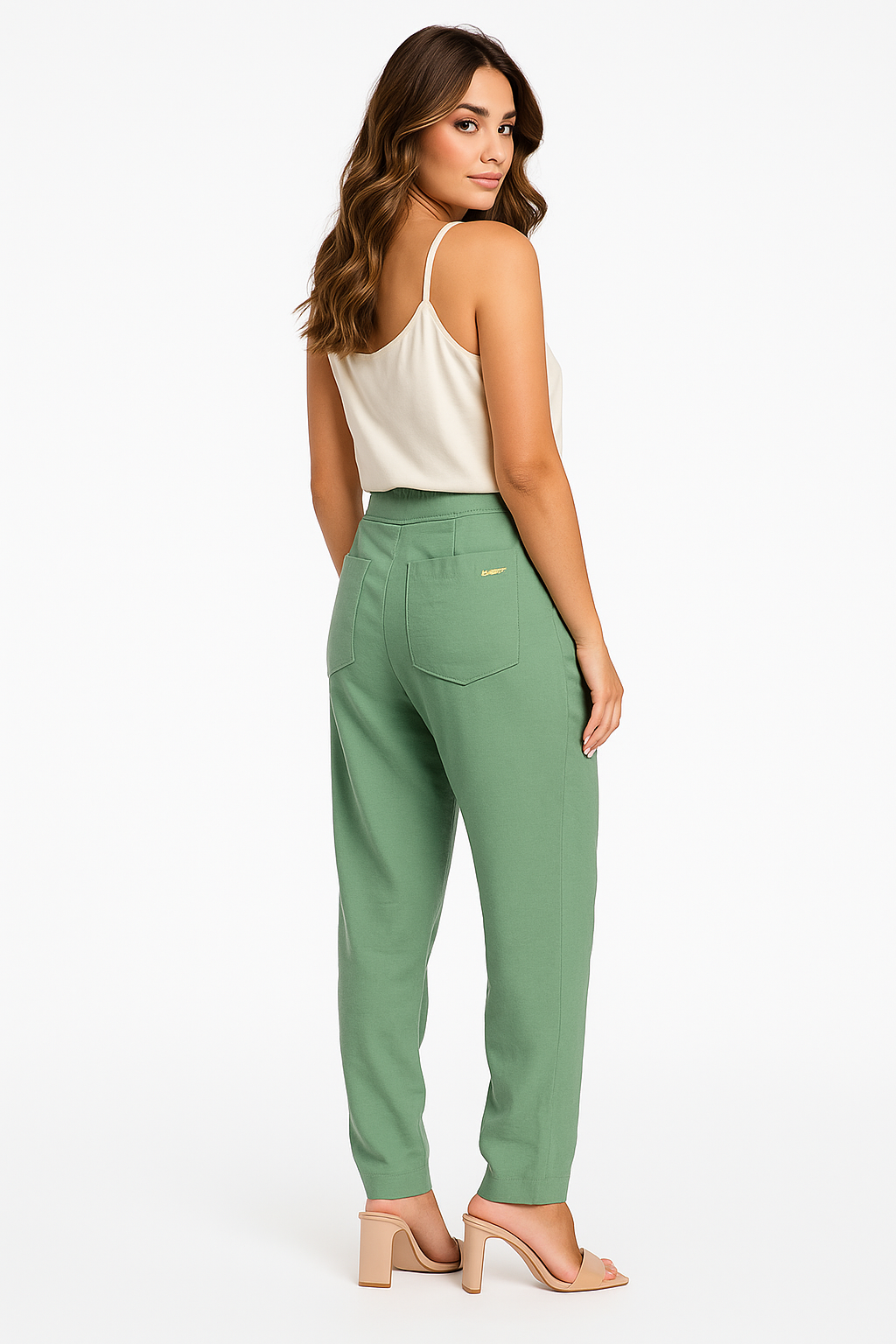 Calça Klepton Feminina Verde Alfaiataria Cintura Alta