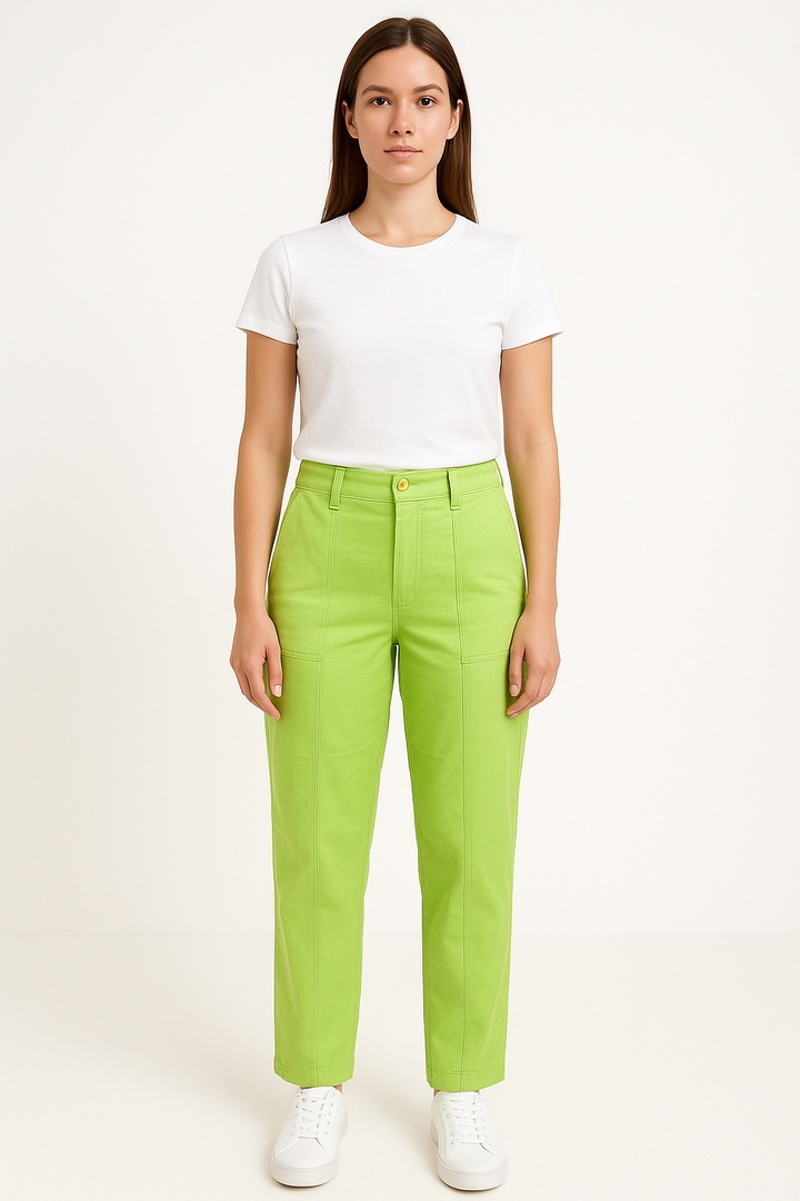 Calça Klepton Feminina Verde  Alfaiataria Cintura Alta