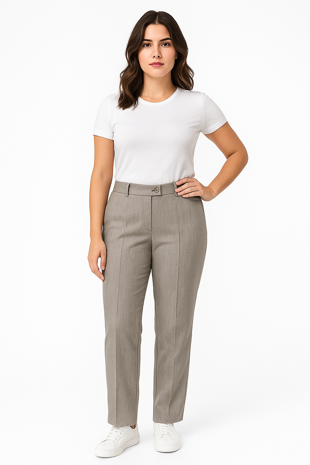 Calça Social Alfaiataria Cinza Klepton Feminina