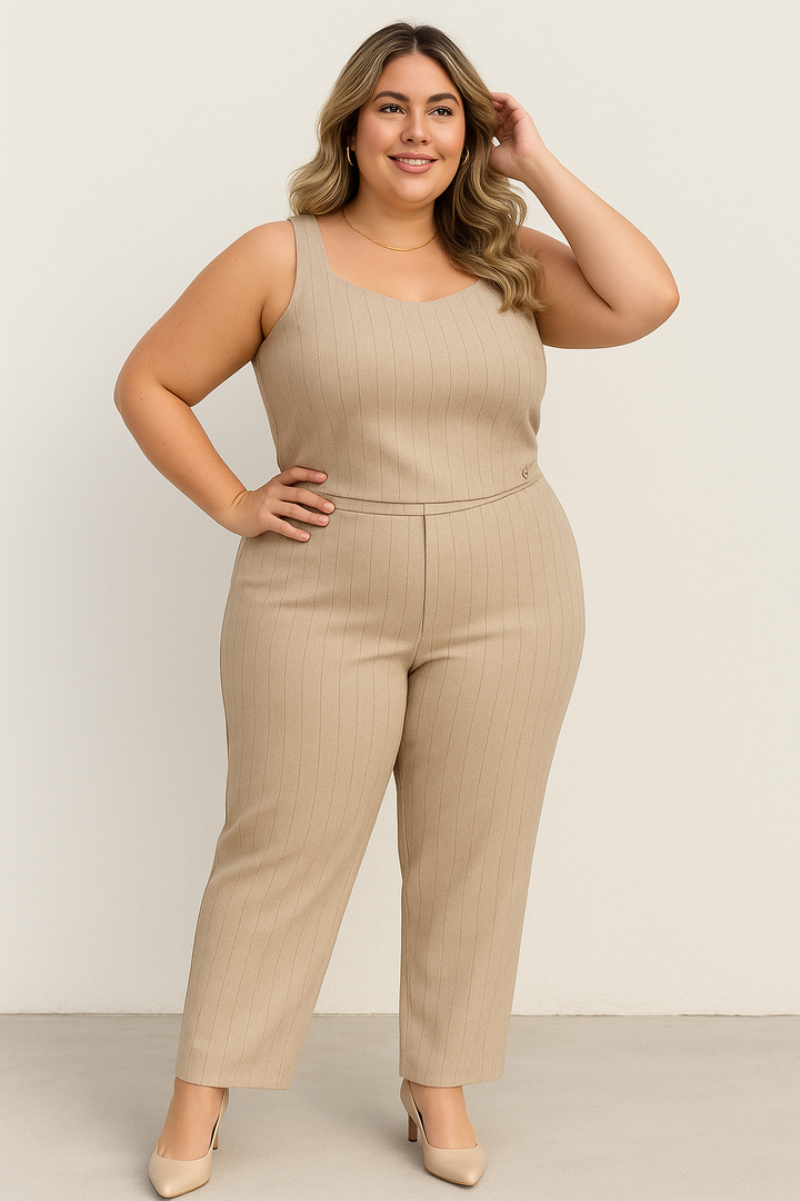 Conjunto Klepton Alfaiataria Listrado Plus Size