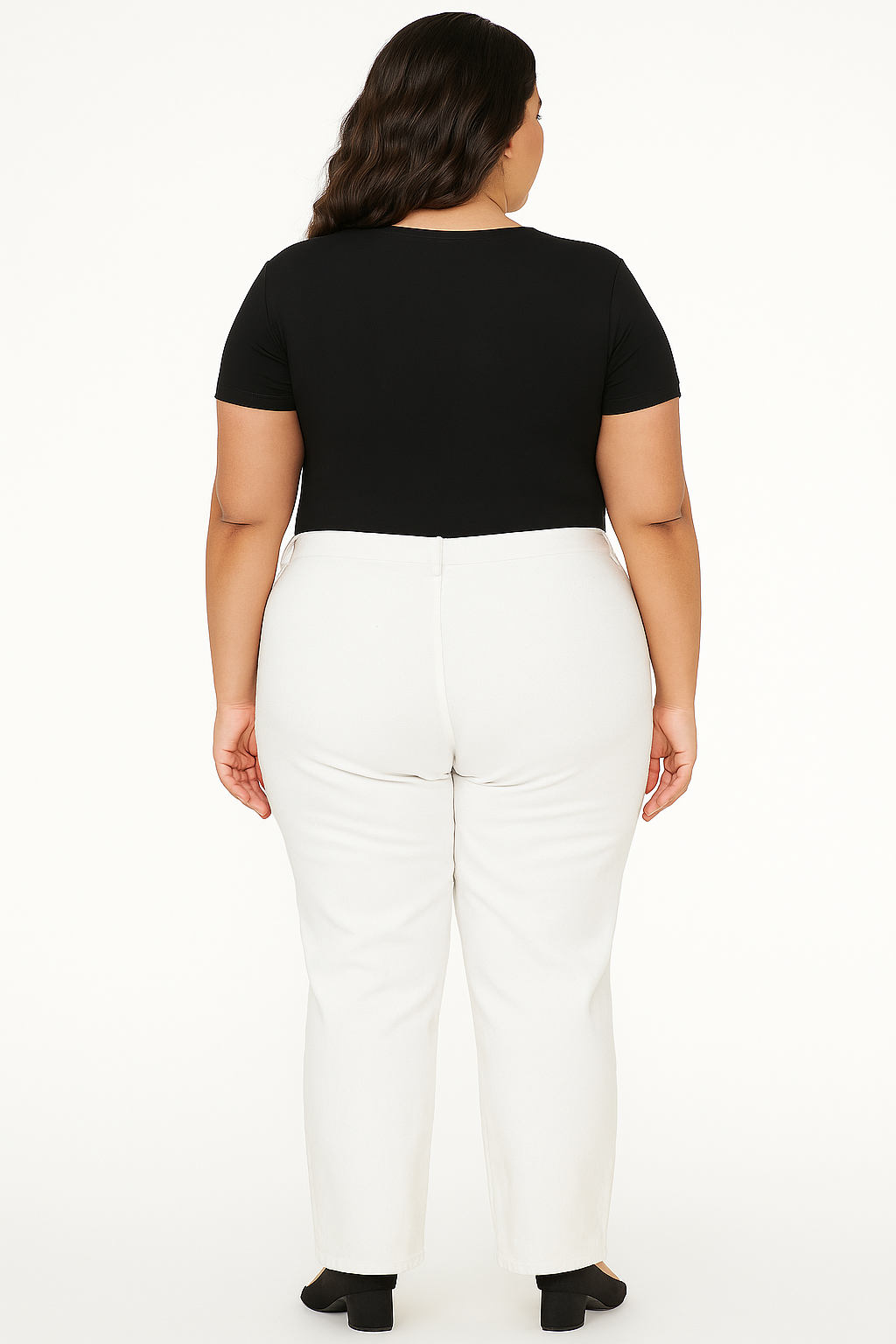Body Decote Quadrado Manga Curta Plus Size Fofofinha